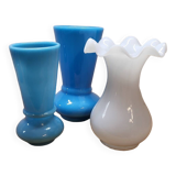 Ensemble de 3 Vases Miniatures en Opaline