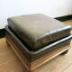 English Chesterfield style leather footrest
