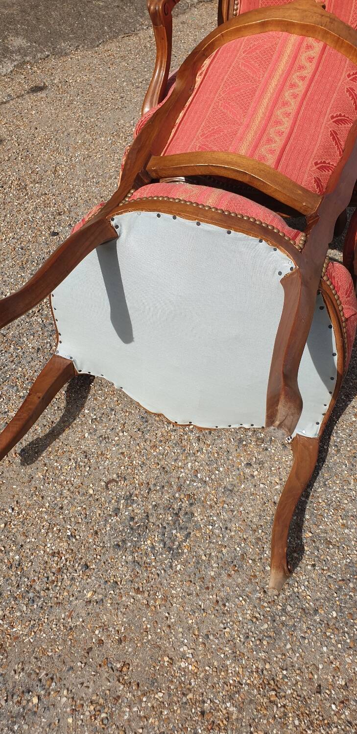 Pair of Louis XV style Cabriolet armchairs