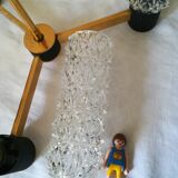 50s brass and glass chandelier