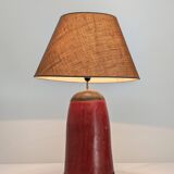 Lampe de table en terre cuite rouge avec filigrane en métal, design vintage des années 1980