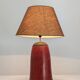 Red Terracotta Table Lamp with Metal Filigree, Vintage 1980s Design