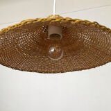 Suspension en rotin vintage