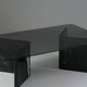 Black veined marble coffee table with smoked glass top, Italy 1970
