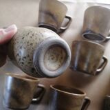 Set of 9 vintage stoneware coffee cups