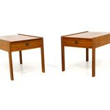 Set of 2 walnut bedside tables, Sweden, 1960