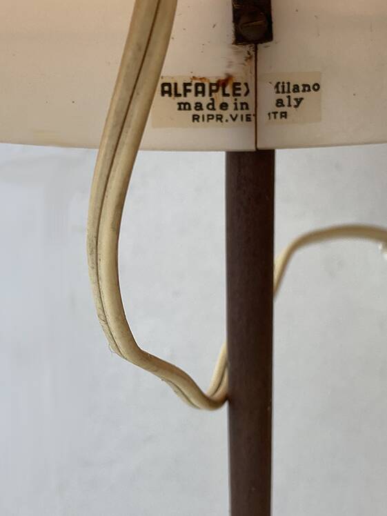 Vintage 1950 Tripod wooden Alfaplex lamp