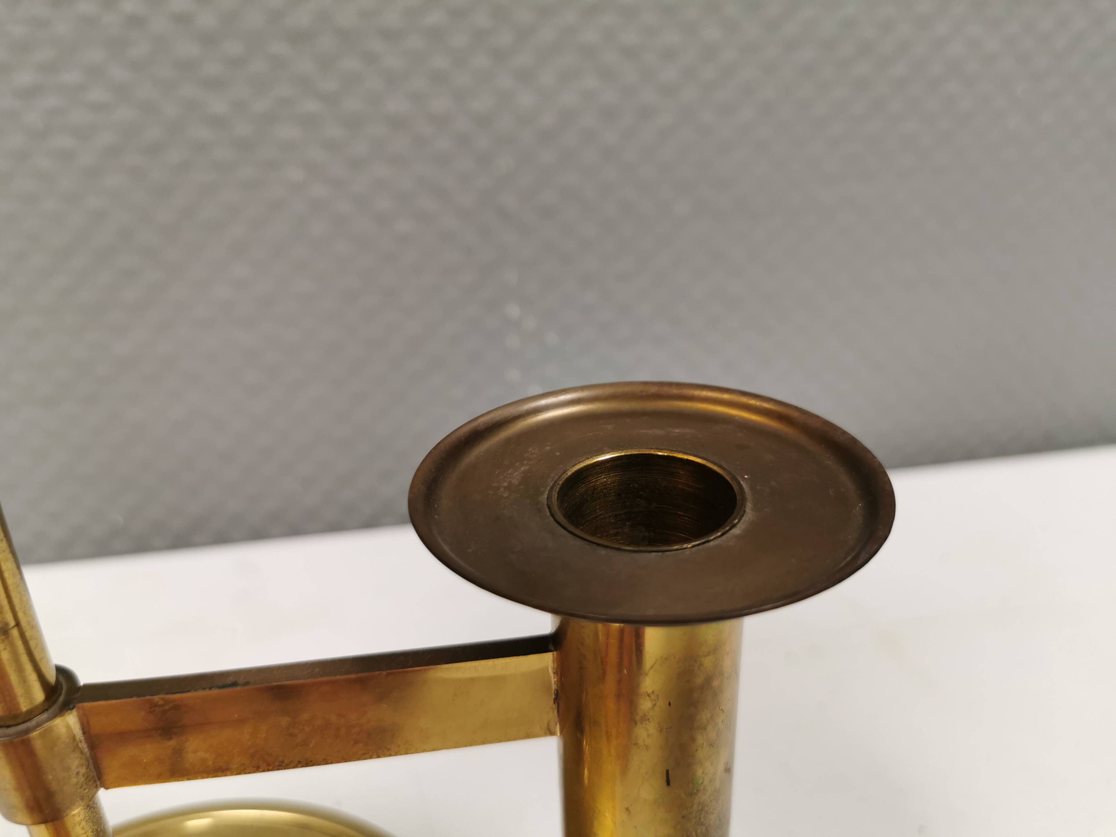 Danish double candle holder in solid brass 1960-70s.