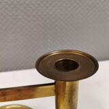 Danish double candle holder in solid brass 1960-70s.