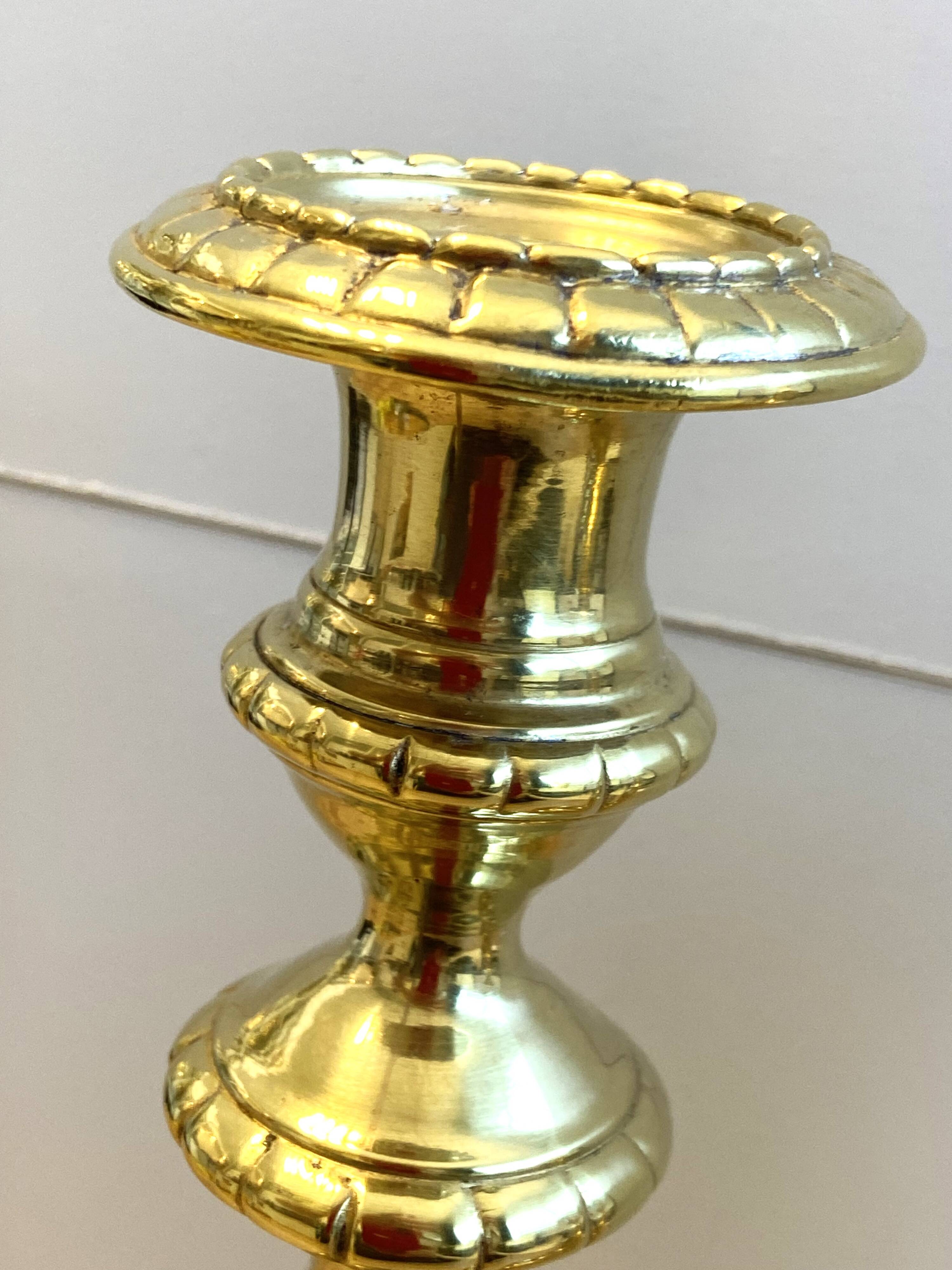 Antique pair of Louis Philippe period candlesticks and torches