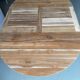 Refurbished Extendable Round Farmhouse Dining Table in Raw Solid Wood