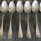 Lot de 15 anciens couverts en métal argenté monogrammé, orfèvrerie christofle