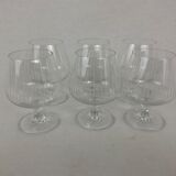 Set of 6 glasses of digestive cognac aperitif in crystal or glass size
