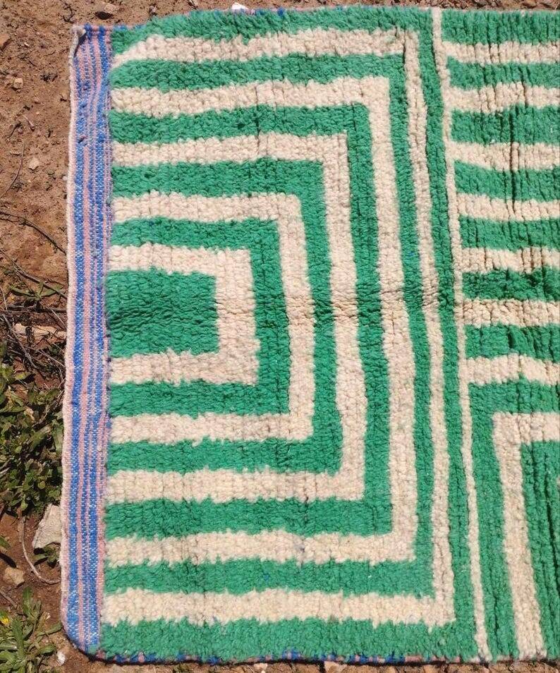 Traditional handmade pure wool rug, size 140 x 260 cm