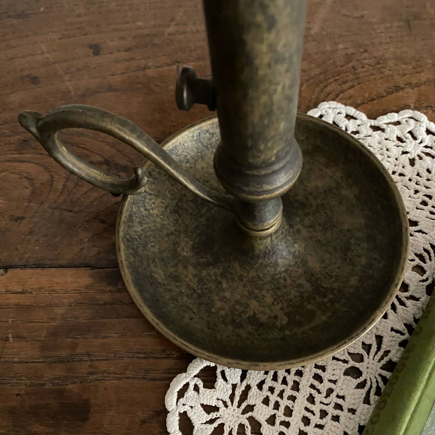 Antique burnished brass candlestick