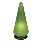 Lampe "cone" en verre dépoli vert, France c. 1990