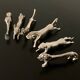 6 various animal shaped knife holders in silver metal