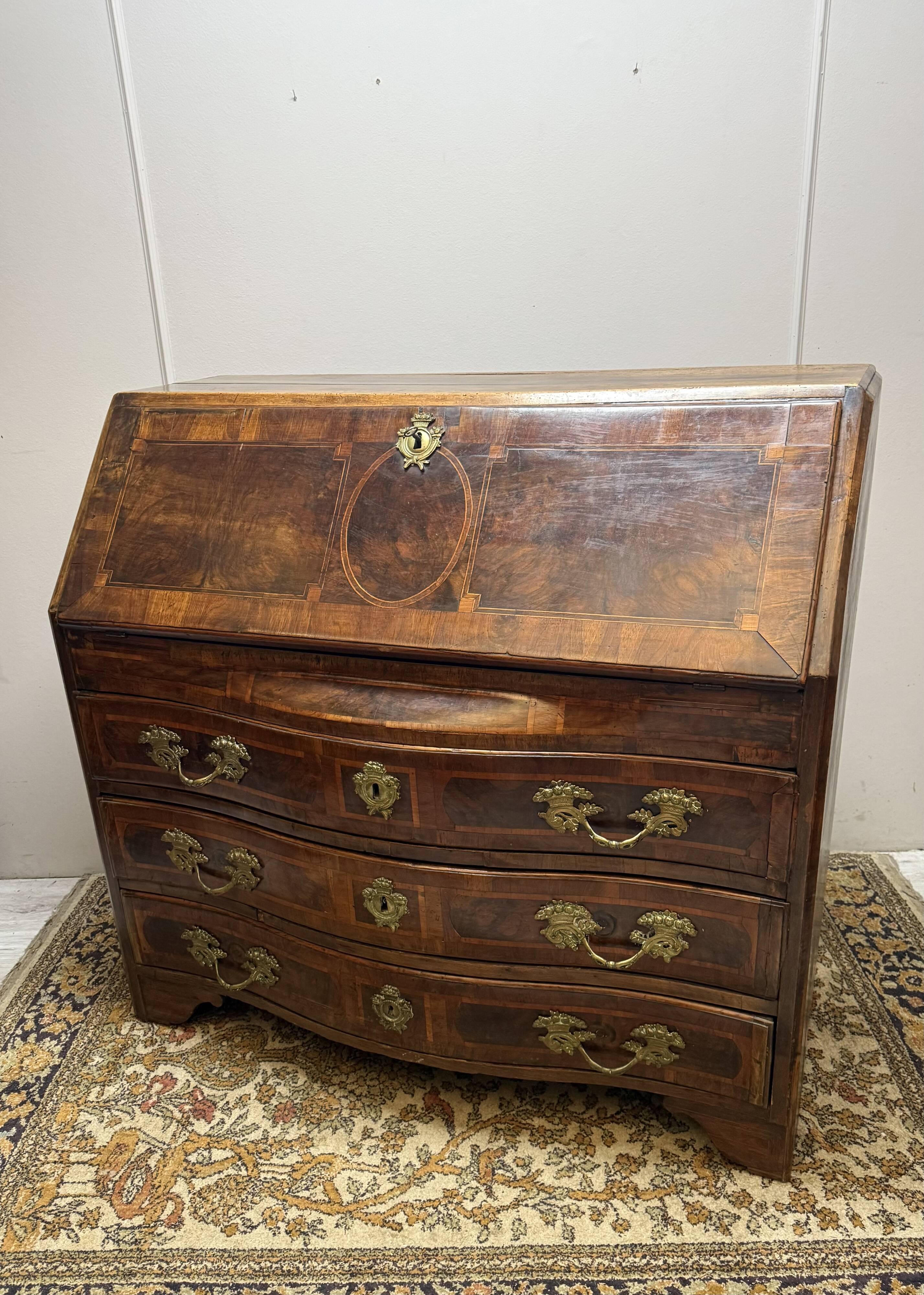 18th Century Marquetry Sloping Desk