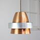 Italian  Aluminum Space Age Pendant Lamp in Copper color, 1970s