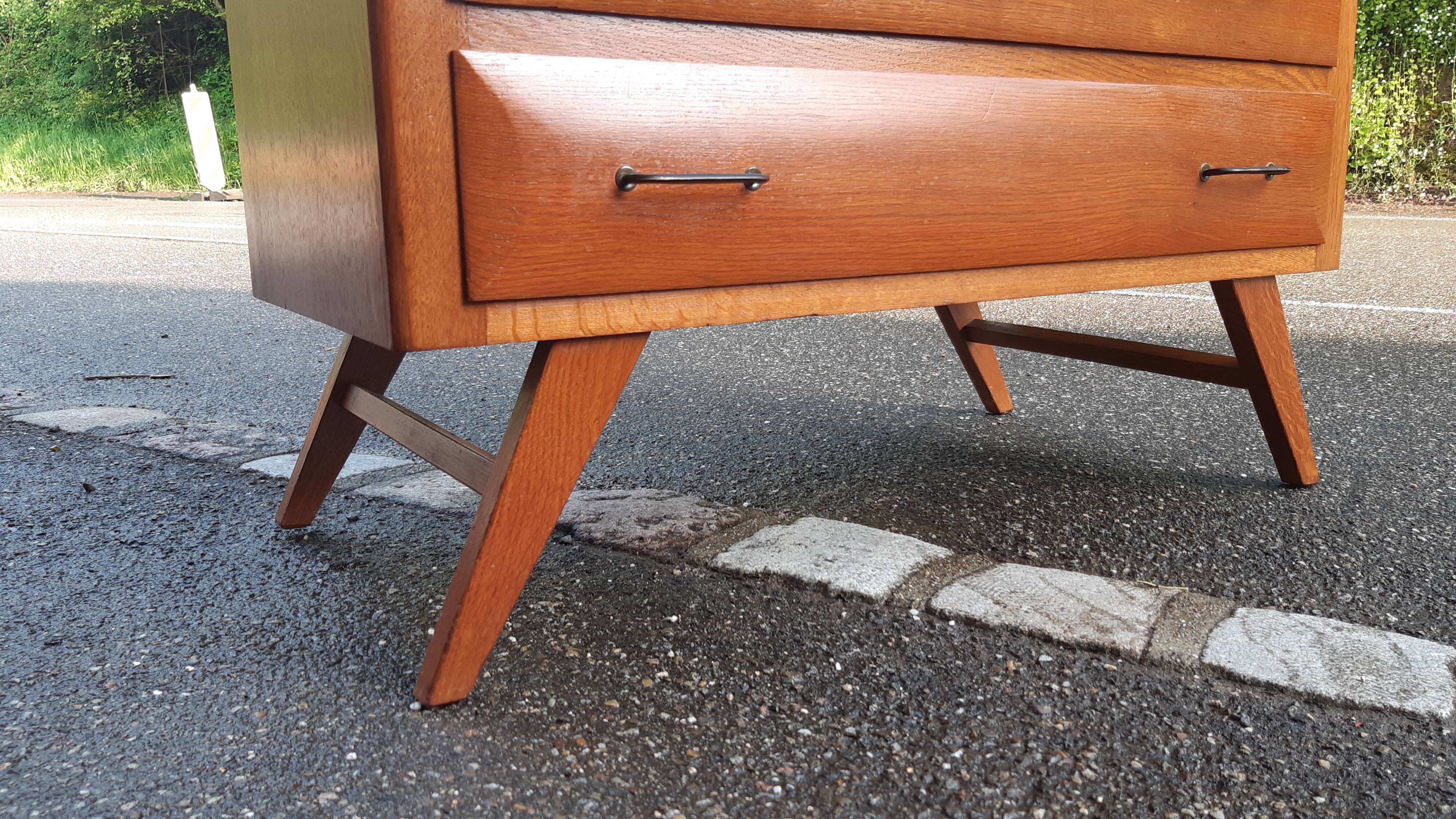Vintage gilded oak chest of drawers