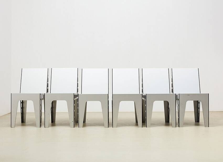Very rare Set of 6 Alu Chairs by Richard Hutten for Hidden Netherlands 2000