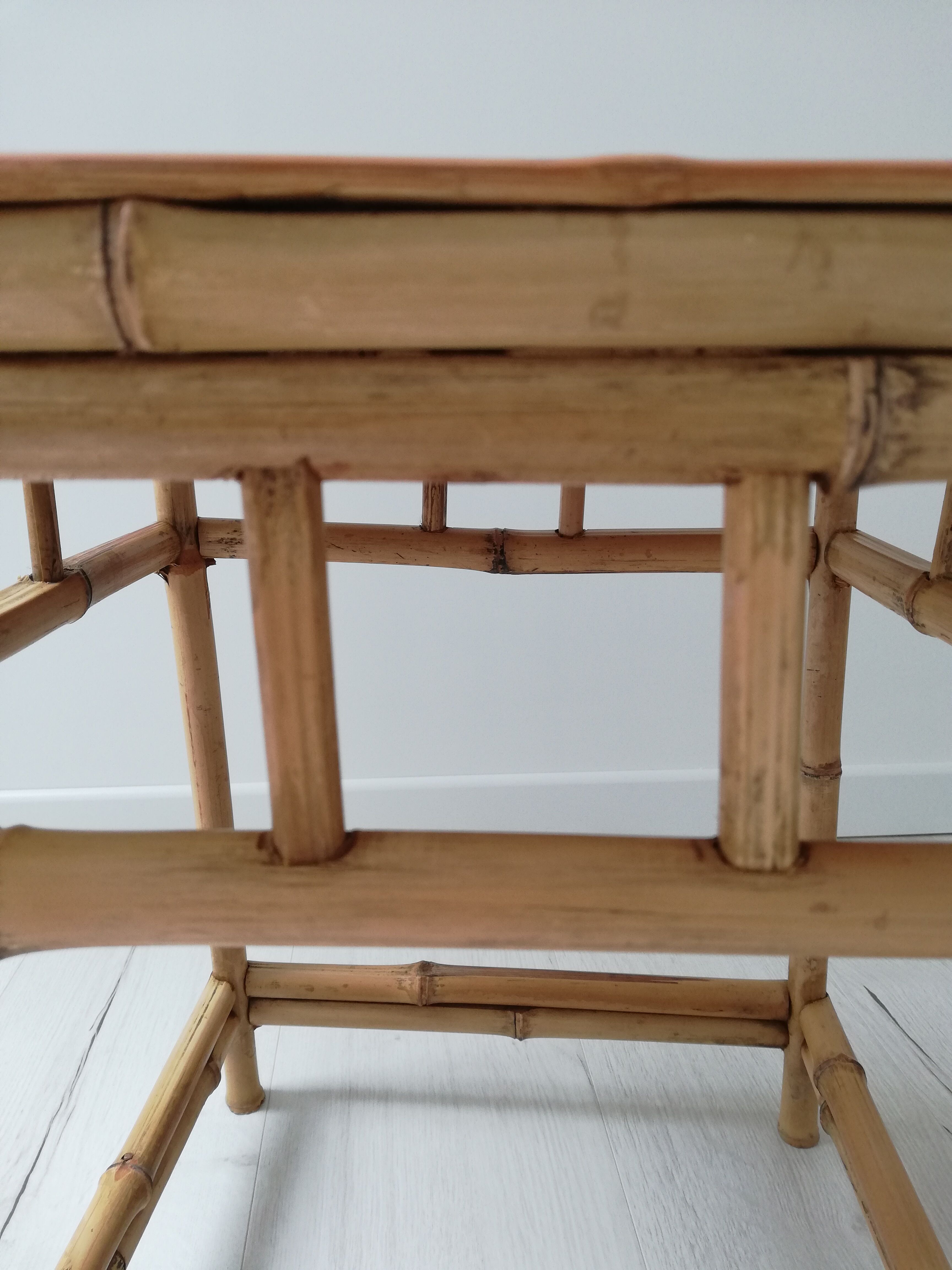 Vintage rattan table
