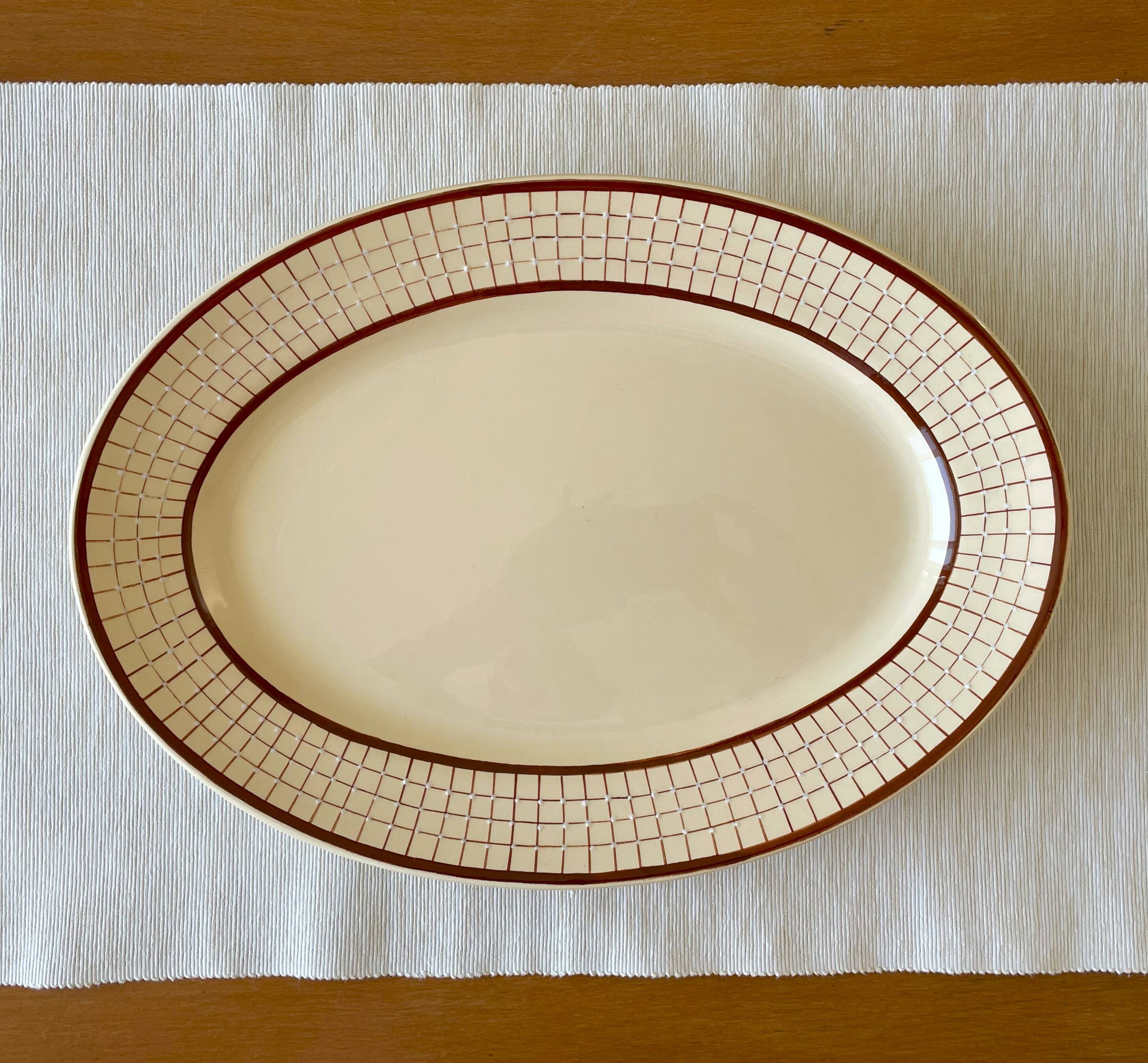 Antique Longchamp earthenware serving dish