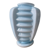 Vase Art Déco 1930 en opaline bleue