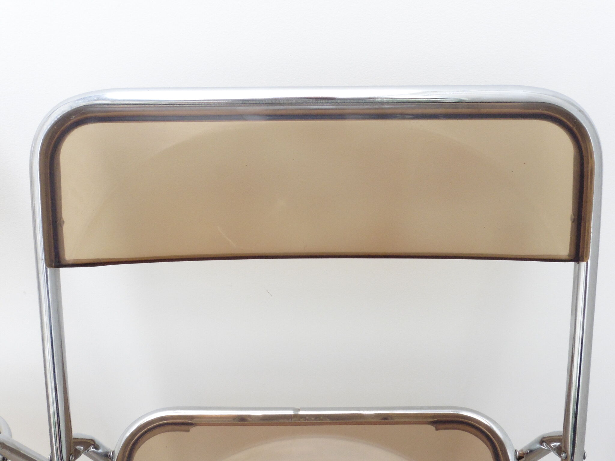 2 chairs folding plexiglass smoked