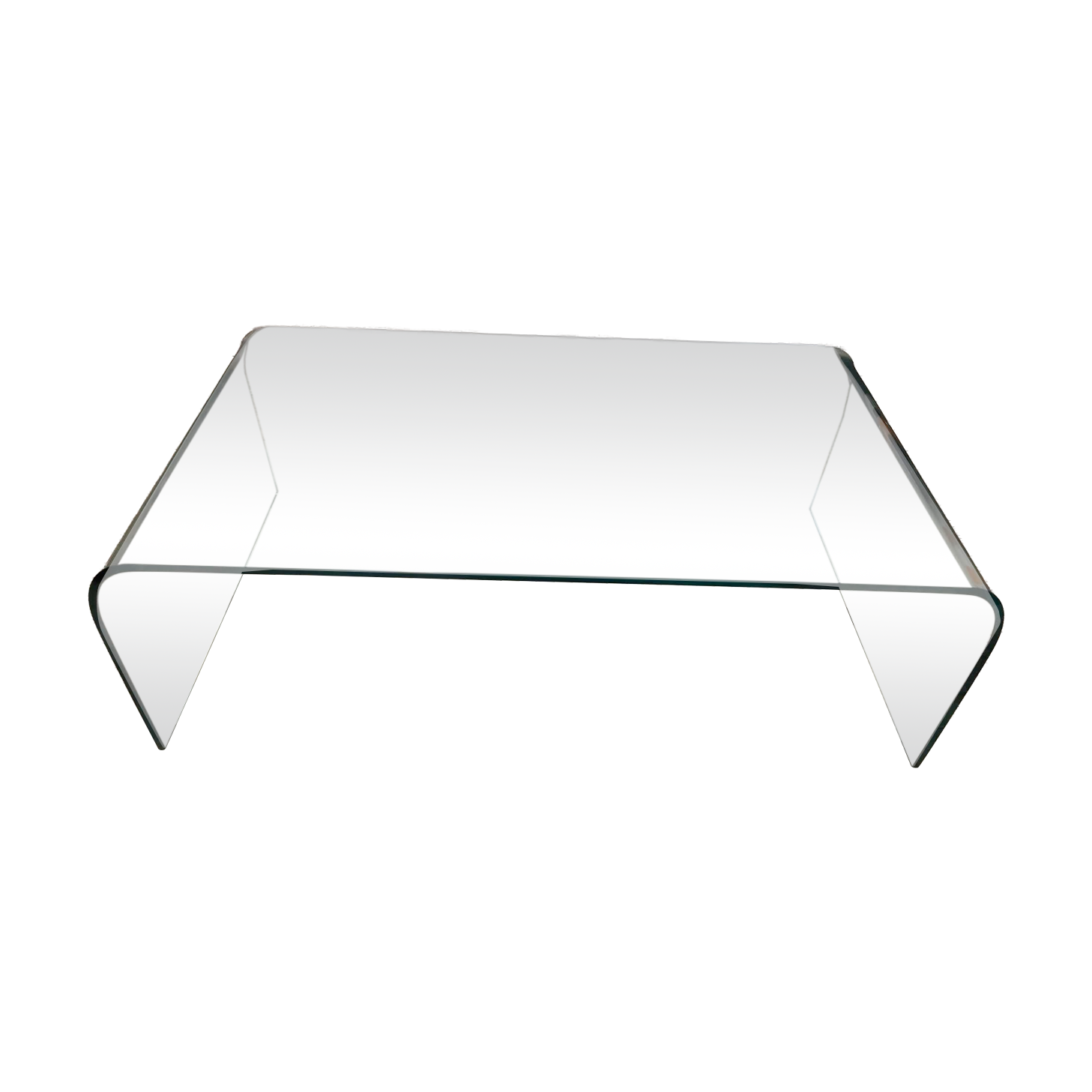 Curved glass design coffee table