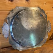 Elegant Art Deco silver-plated metal serving tray, double hallmarked