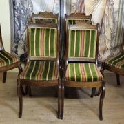Set of six Charles X period chairs, finely marquetry in rosewood.