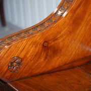 Victorian Double-Faced Carved Walnut Gallery Bench