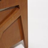 Mid-century Gio Ponti desk / Italian desk with a wooden and glass top