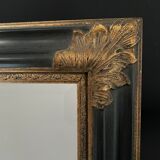 Miroir noir et or style Empire 34x39cm