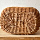 Vintage wicker basket crossed with a yellow scoubidou