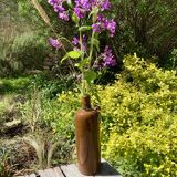 Bouteille / bouillotte en grès émaillé marron