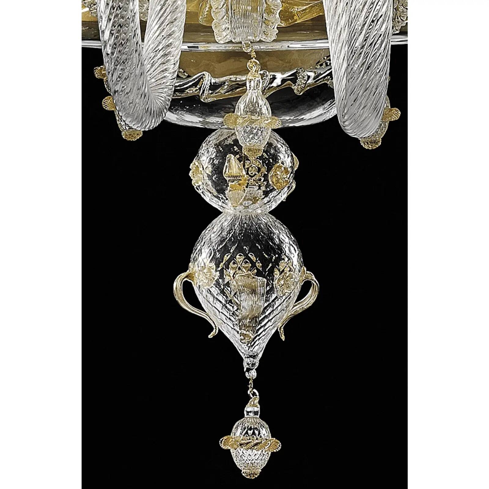 Imperial Style “Rigadin” Murano Glass Chandelier in Venetian Design