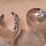 Cuillère et fourchette de service métal argenté orfèvre Christofle Duo