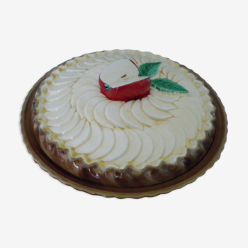 Plat de présentation à gateau et de décoration - Terre cuite, barbotine