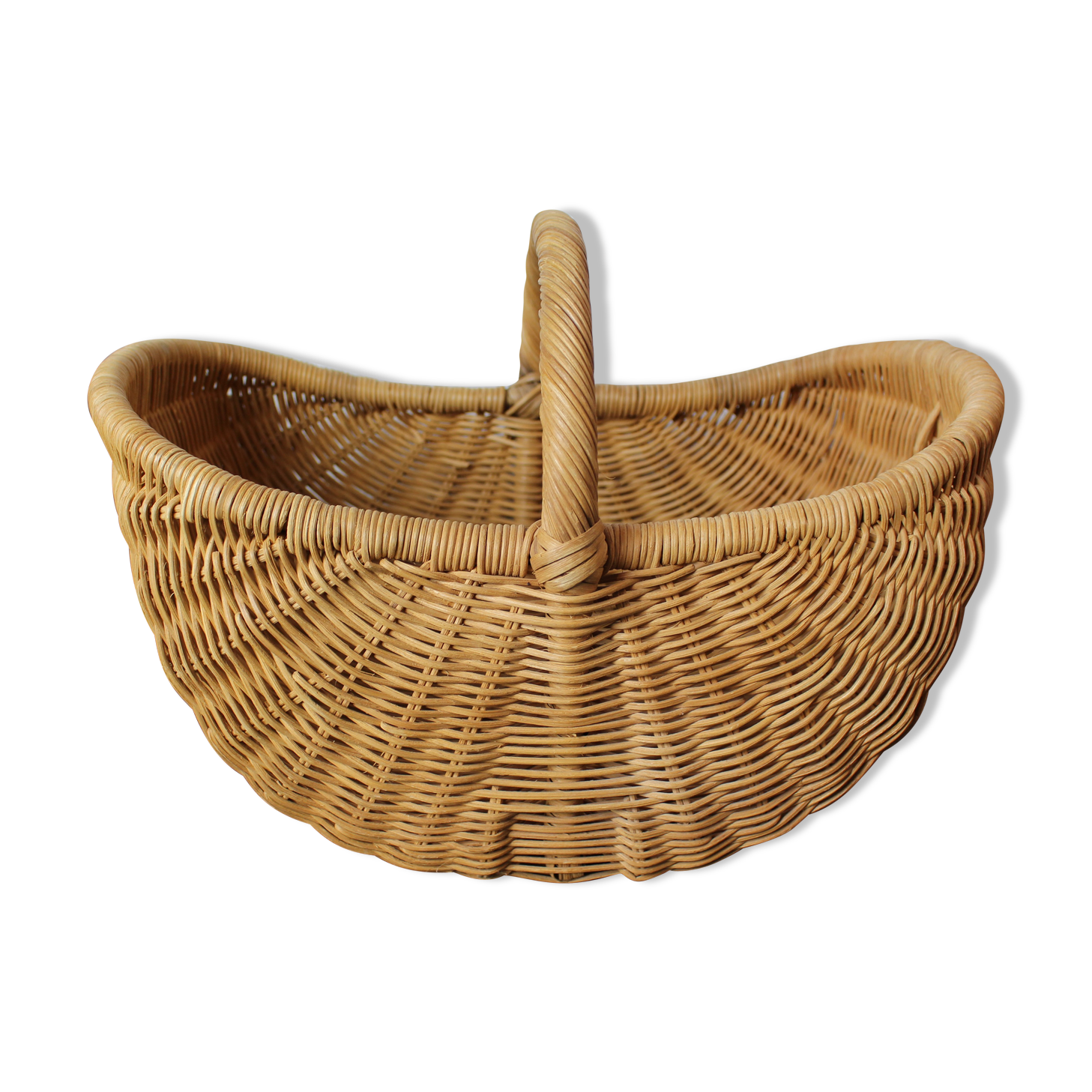 High wicker picking basket