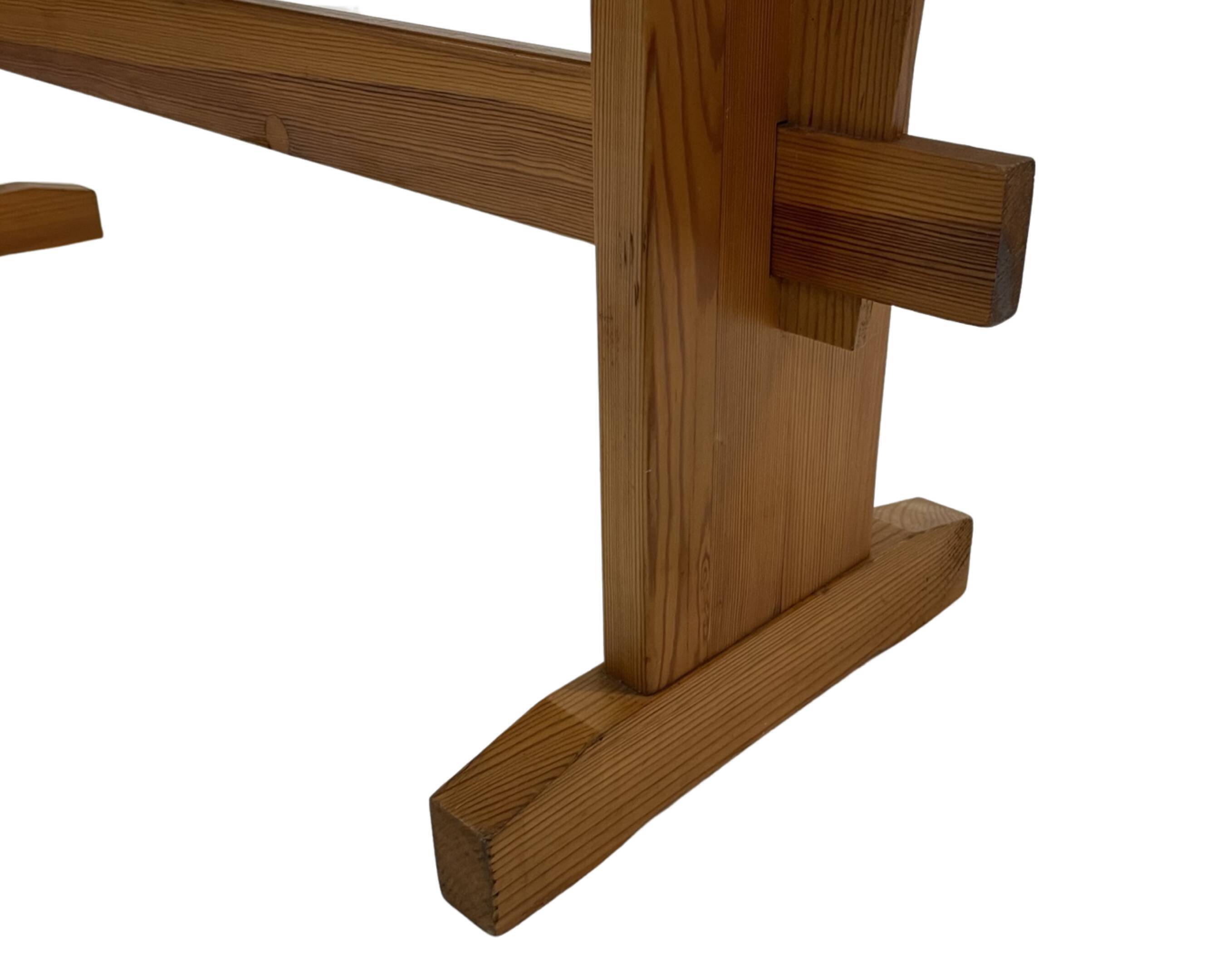 Vintage Scandinavian modern pinewood bench from the 1960's