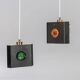Pair of triangular pendant lamps by Hans Bergstrom, Sweden, 1950.