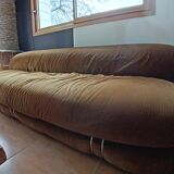 Soriana set of 4 pieces including a 4-seater sofa, 2 armchairs, and a pouf by Tobia and Afra Scarpa, Italy.