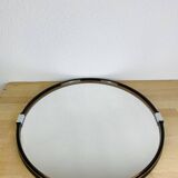 Miroir rond cerclage ambré années 70 vintage