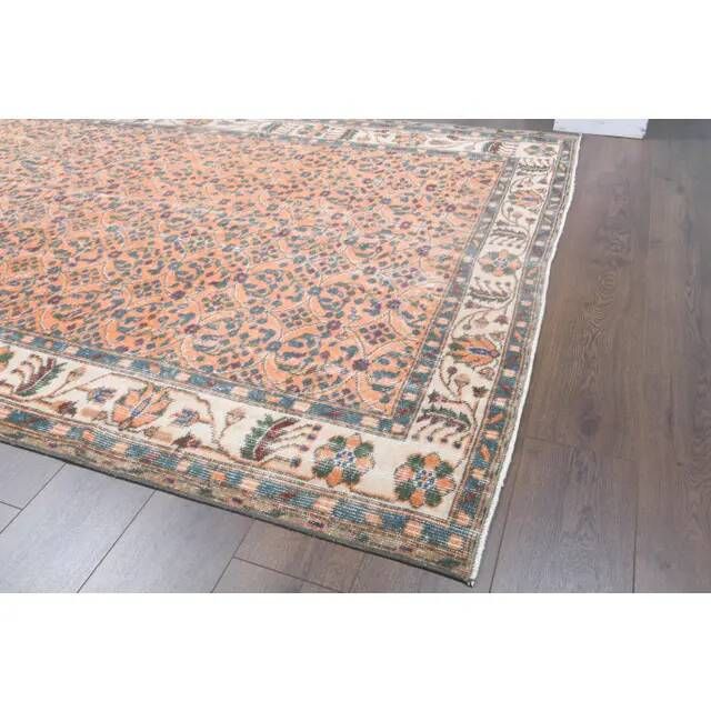 Tapis turc vintage fait main orange 180x286