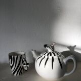 Zebra slushie teapot and mug set