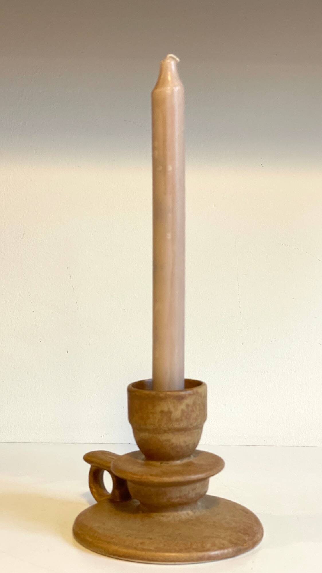 Geometric Hand CANDLE HOLDER Stoneware VINTAGE France