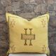 Silk cushion cover with Moroccan cactus pattern – Handmade Sabra cushion