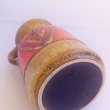 German jasba orange and ochre red vase